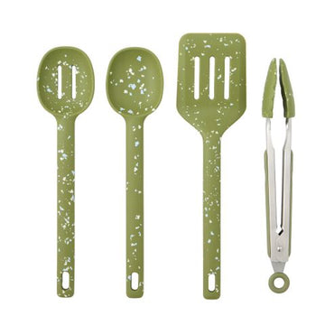 Gem 4pc Silicone/SS Tool Set 30cm Olive