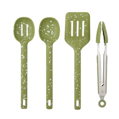 Gem 4pc Silicone/SS Tool Set 30cm Olive