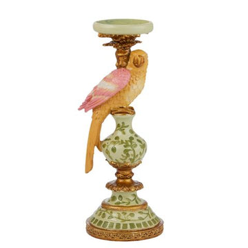 Polly Parrot Resin C'Holder 12x32cm Pink