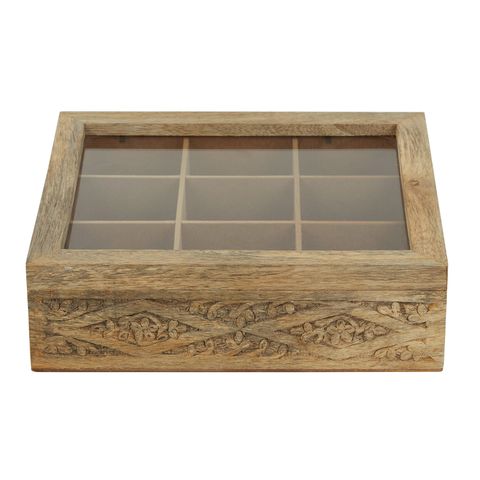 Tea Box Mango Wood 24x27x7.5cm