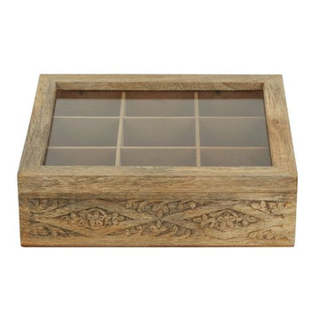 Tea Box Mango Wood 24x27x7.5cm