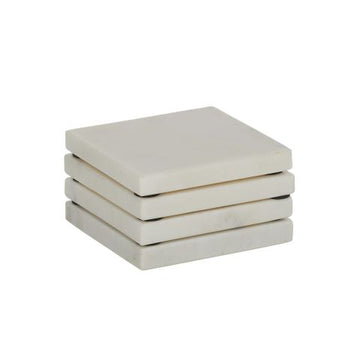 Neo S/4 Square Marble Coaster 10cm White
