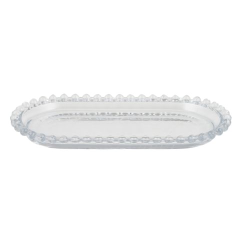 Maya Glass Oval Platter 25x13x2cm Clear