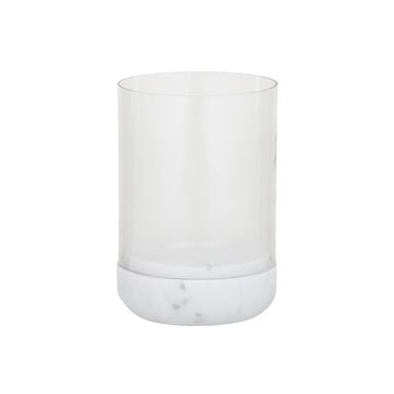Nina Marble/Glass Hurricane 18x28.5cm Wh