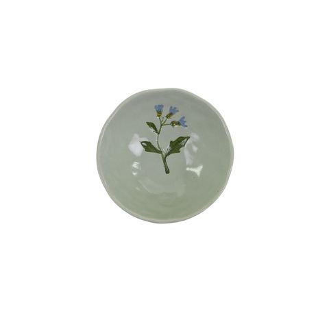 Fiori Cer Trinket Dish 13x5cm Nat/Blue
