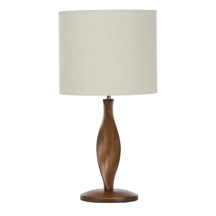Priya Wood Table Lamp 30x60cm Walnut/Nat FU3267