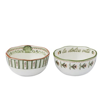 Dolce Vita Ceramic Bowl 10.5x5cm 2 Asst