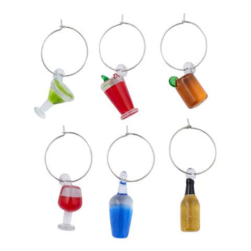 Fiesta S/6 Glass Wine Charms 2.5cm