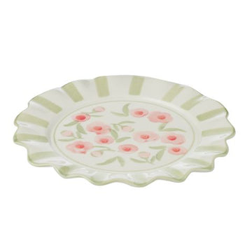 Lauren Ceramic Plate 21cm Green/Pink