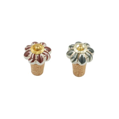 Rosa Ceramic Bottle Stopper 4x6cm 2 Asst