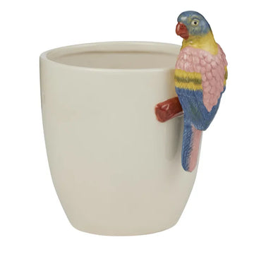 Macaw Ceramic Pot 17.5x14.5x20cm Multi*